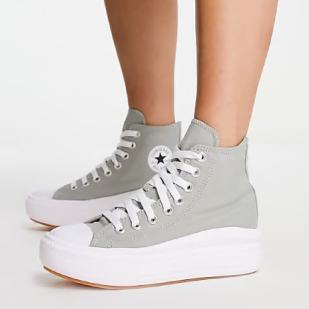 LN Converse Women's Chuck Taylor All Star Move Platform High Tops,Slate Sage Gum - Picture 2 of 7